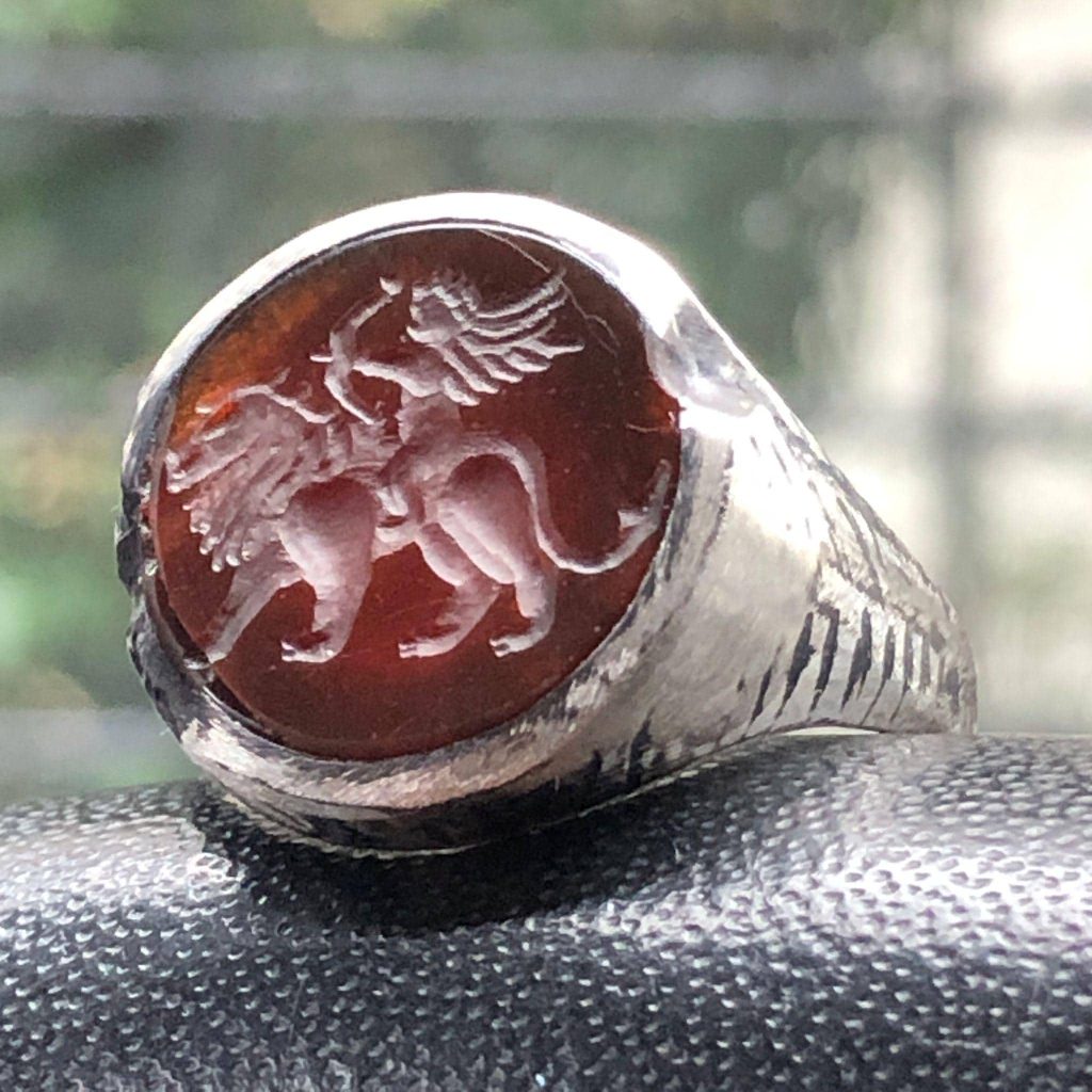 Handmade Intaglio Signet Ring: Custom Carved Gemstone, Gold or Sterling Silver