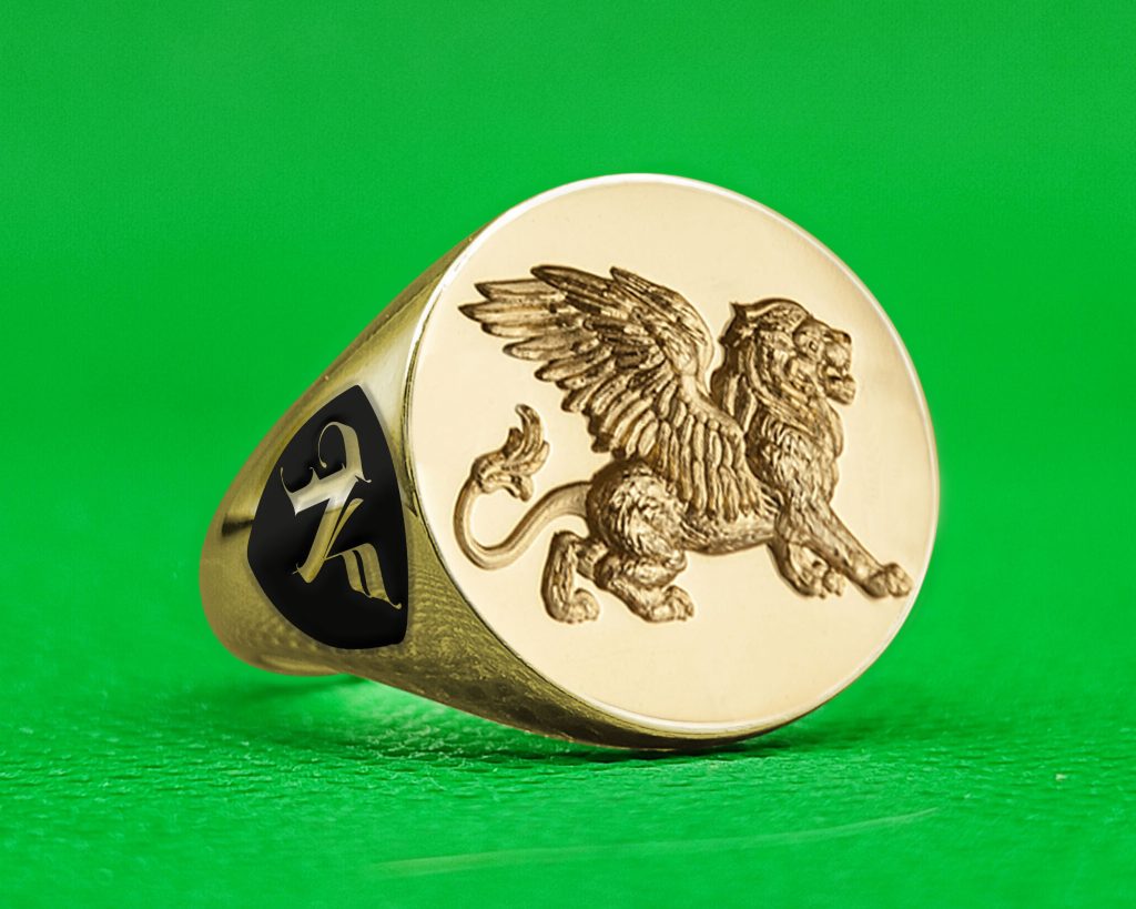 Custom Family Crest Signet Ring: Gold or Silver, Personalized