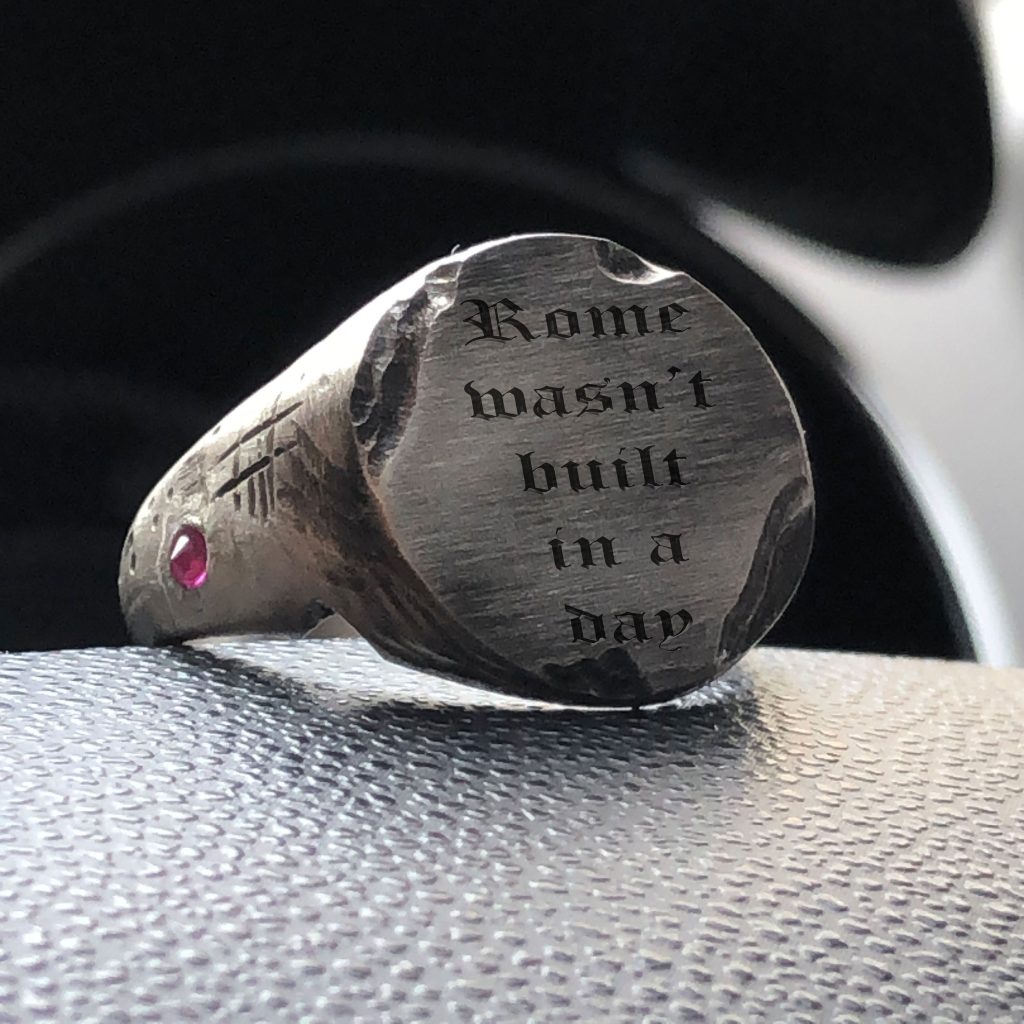 Handmade Family Crest Signet Ring: Personalized Antique Style Jewelry