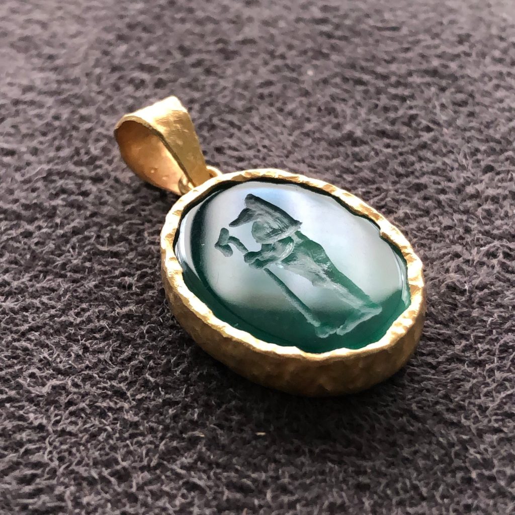 Custom Family Crest Necklace: Handmade Intaglio Signet Pendant