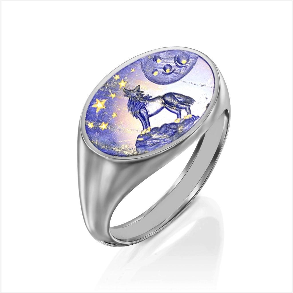 Custom Family Crest Sterling Silver Signet Ring: Antique Intaglio Seal