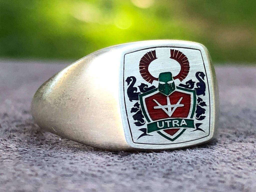 Family Crest Ring, Enamel Coat of Arms Rings, Personalized Symbol Jewellery