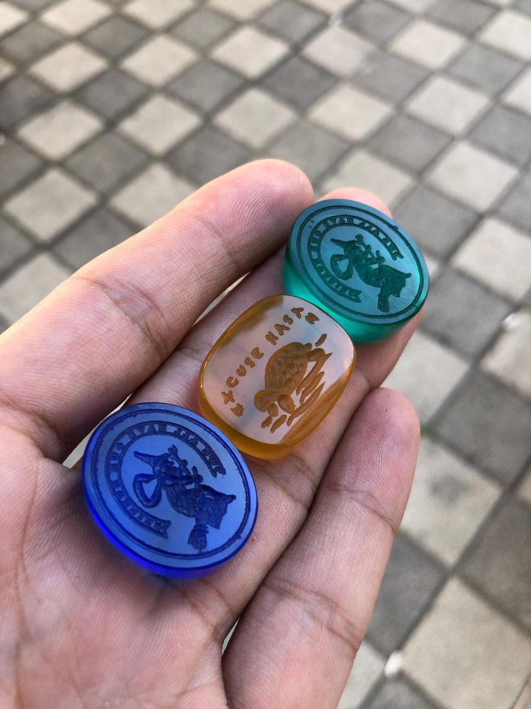 Hand Carved Intaglio Gemstone: Custom Family Crest Engraving