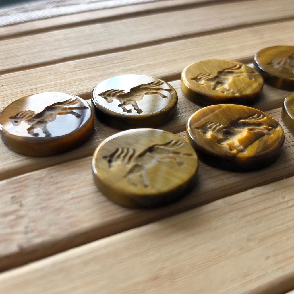 Horse Carved Tiger Eye Stones: Intaglio Carvings