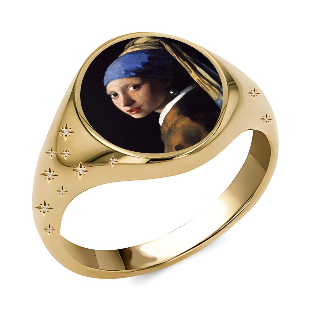 Handmade Enamel Art Signet Ring – Custom Fine Art Jewelry