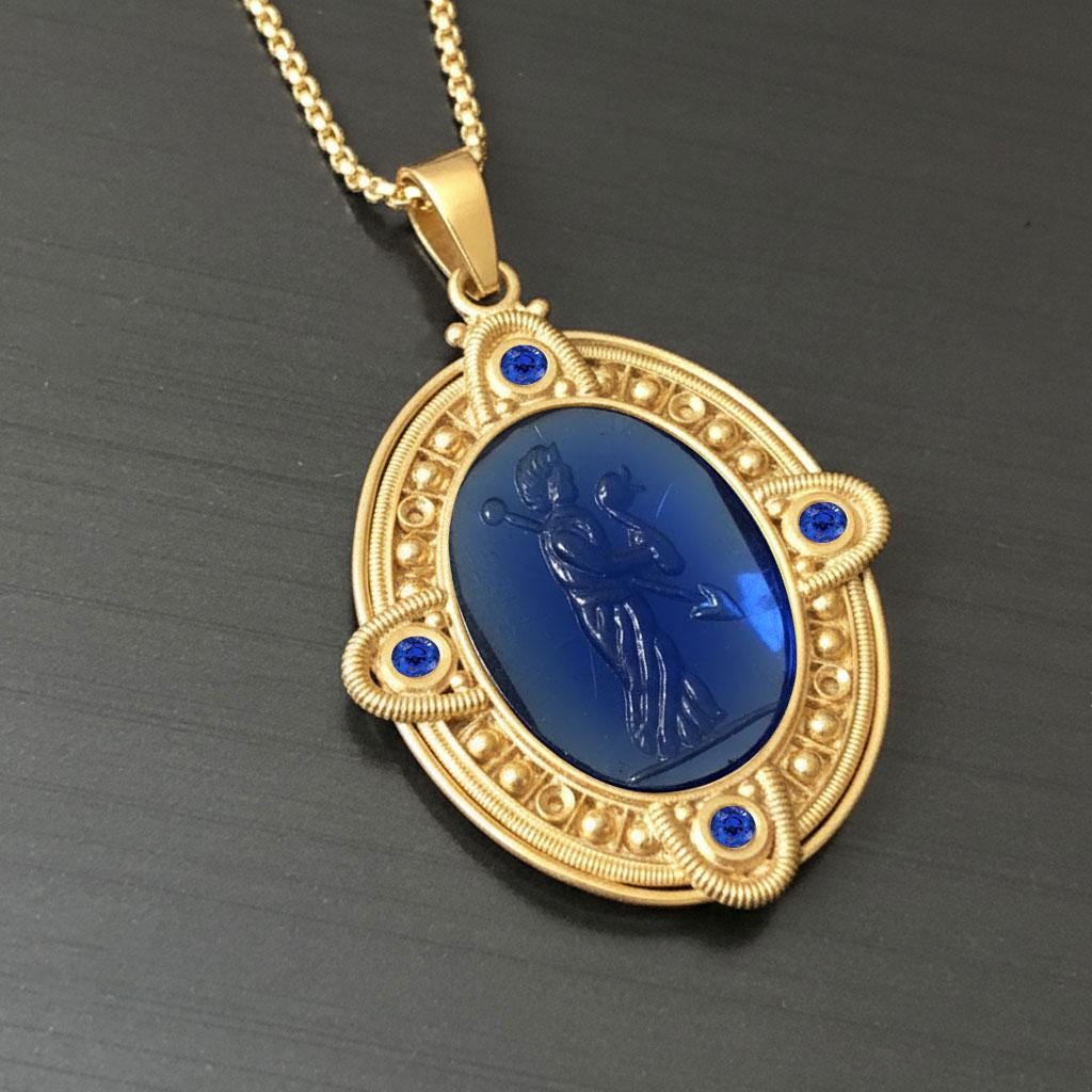 Personalized Carving Natural Necklace, Vintage Style Pendant , Victorian Jewelry