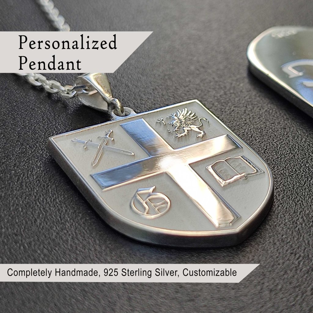 Personalized Family Crest Signet Necklace-Pendant, Custom Pendant, Coat of Arms Gift