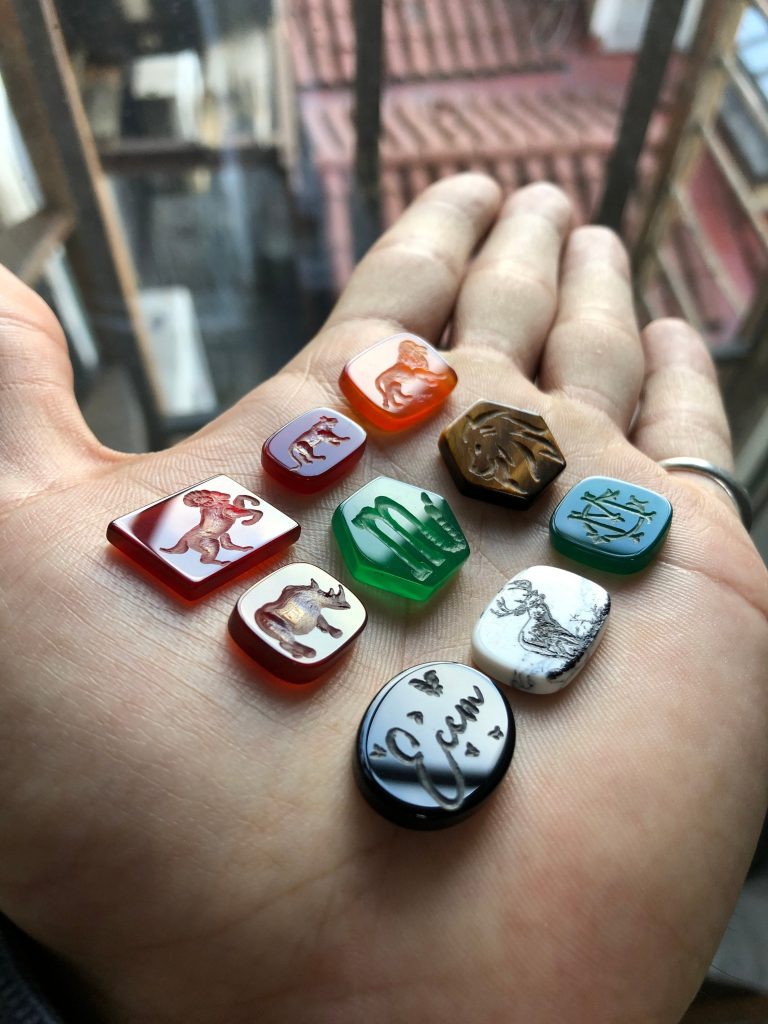 Personalized Intaglio Gemstone: Hand Carved Custom Stone Engraving