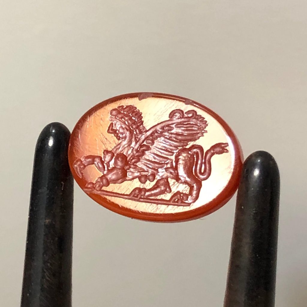 Custom Engraved Agate Intaglio: Family Crest Ring-Necklace Gemstone