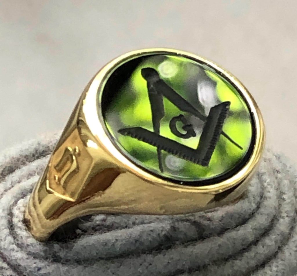 Masonic Signet Ring: Freemason Intaglio Seal Jewelry , Personalized Master Mason Band