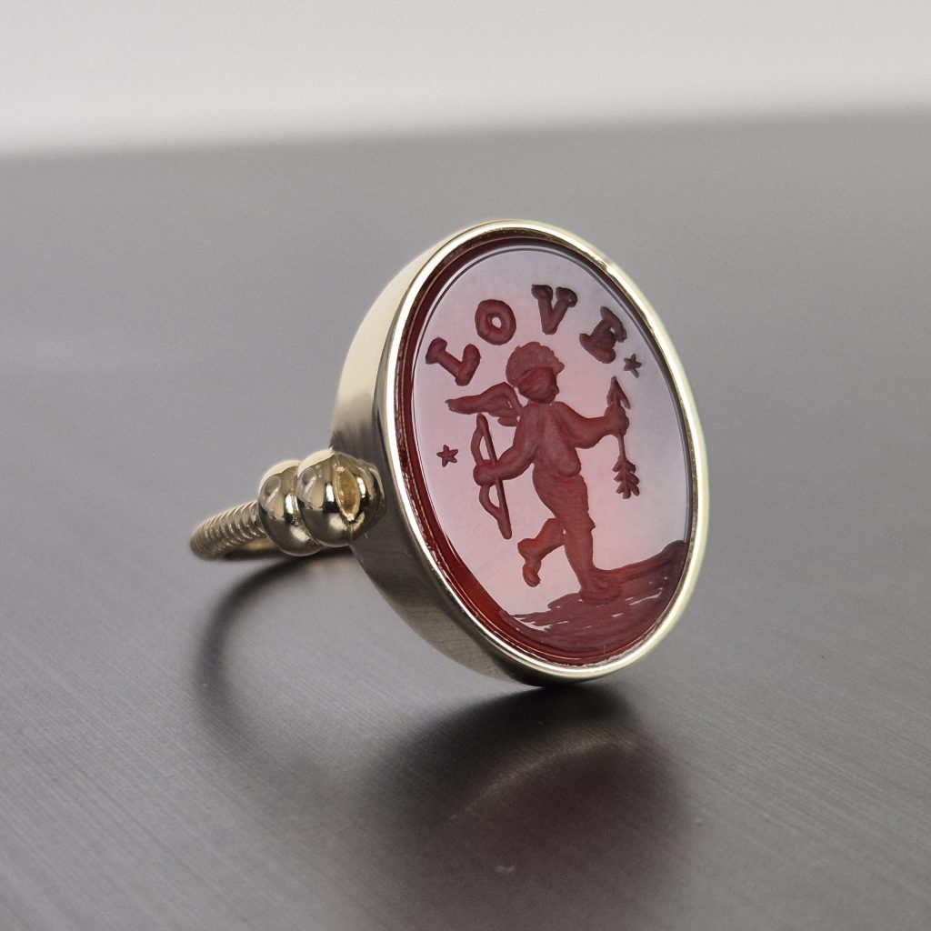Personalized Vintage Signet / Seal Ring, Handmade Marine Jewelry, Antique Style Oval